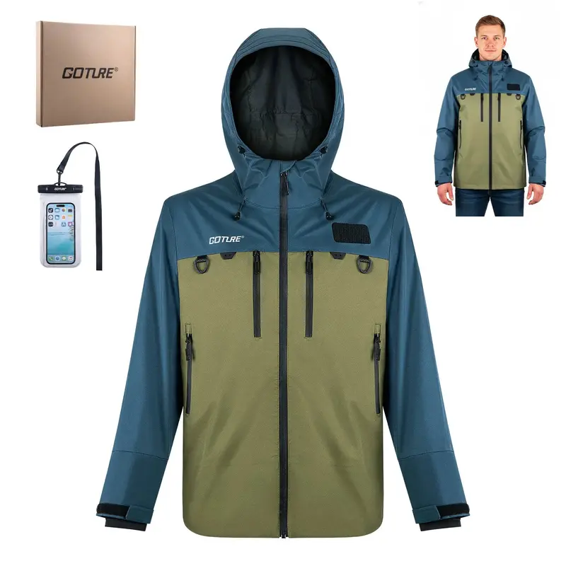 Goture 4-Layer Waterproof Wading Jacket – Fly Fishing Outerwear With Integrated Hood & Multi-Pocket Design 1
