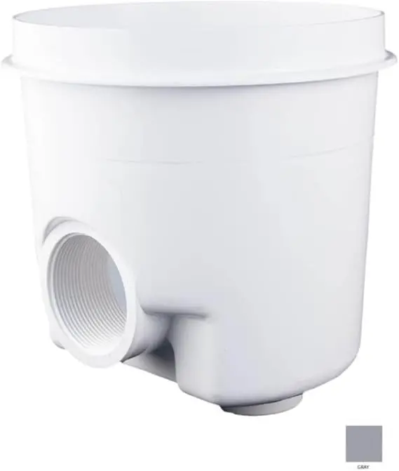 Gray Dual-Port Main Drain Assembly With Side And Bottom Inlets (25520-001-000) 1