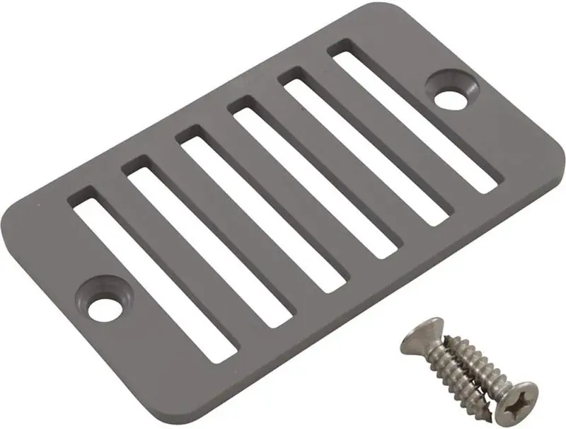 Gray Rectangular Deck Drain Grate With Mounting Screws – Universal Fit, 25533-001-010 1