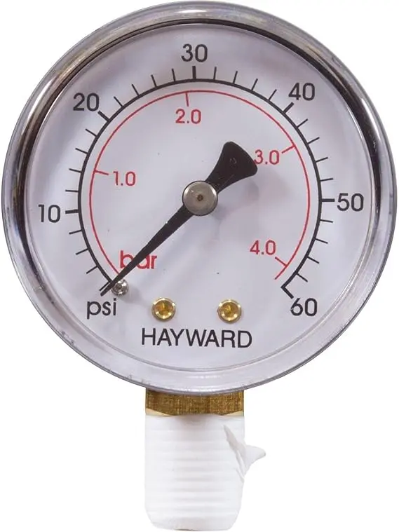 Hayward Pressure Gauge – 1/4-Inch Bottom-Mount Design (Hcxfpgb1000) 1