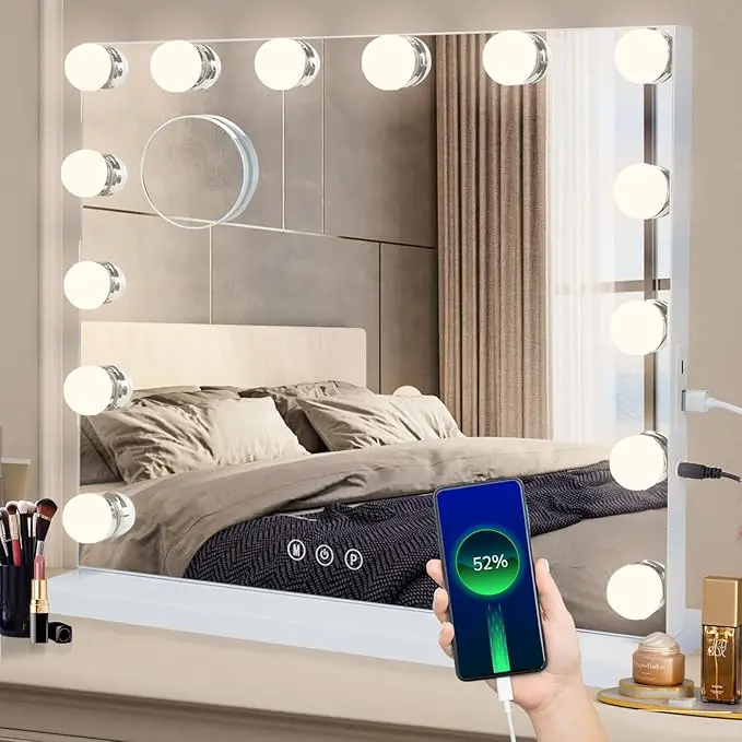 Hollywood-Style Led Vanity Mirror – Touch-Control Tabletop Or Wall-Mounted Makeup Mirror With Usb Charging 1