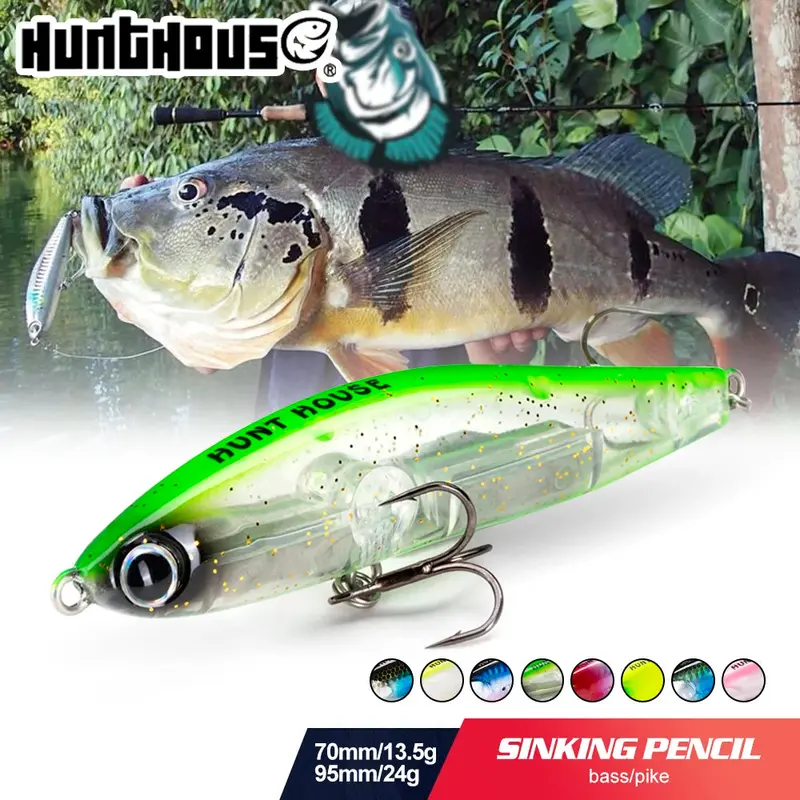 Hunthouse Sinking Lipless Pencil Lure – 70Mm/13.5G & 95Mm/24G Honey Trap Finish 1