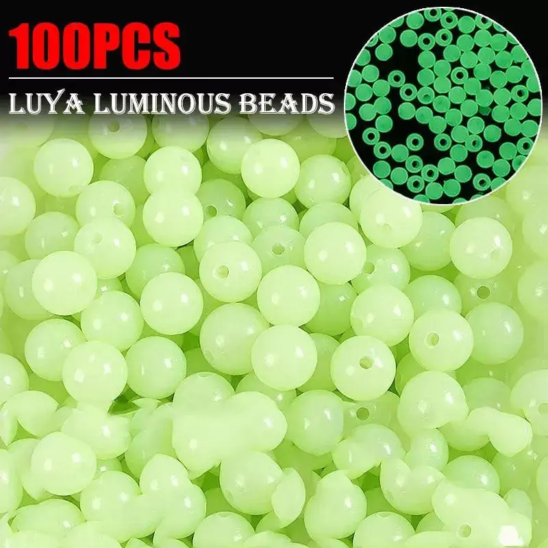 Iseama Luminous Fishing Beads – 100-Piece Assortment (3Mm–8Mm, Glow-In-The-Dark) 1