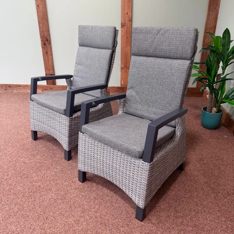 Kendal All-Weather Grey Reclining Dining Chairs (2-Pack) By Vila 1