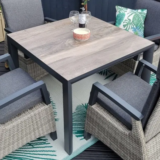 Kendal Grey Outdoor Square Dining Table By Vila 1