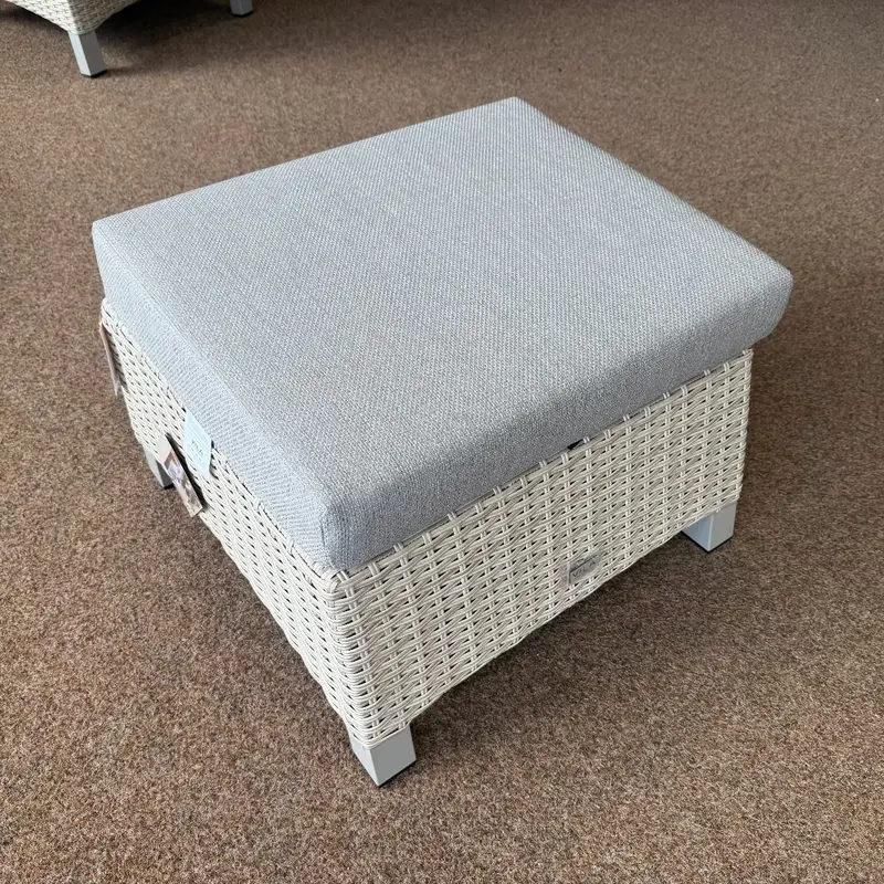 Kendal Natural-Finish Outdoor Ottoman | Vila 1