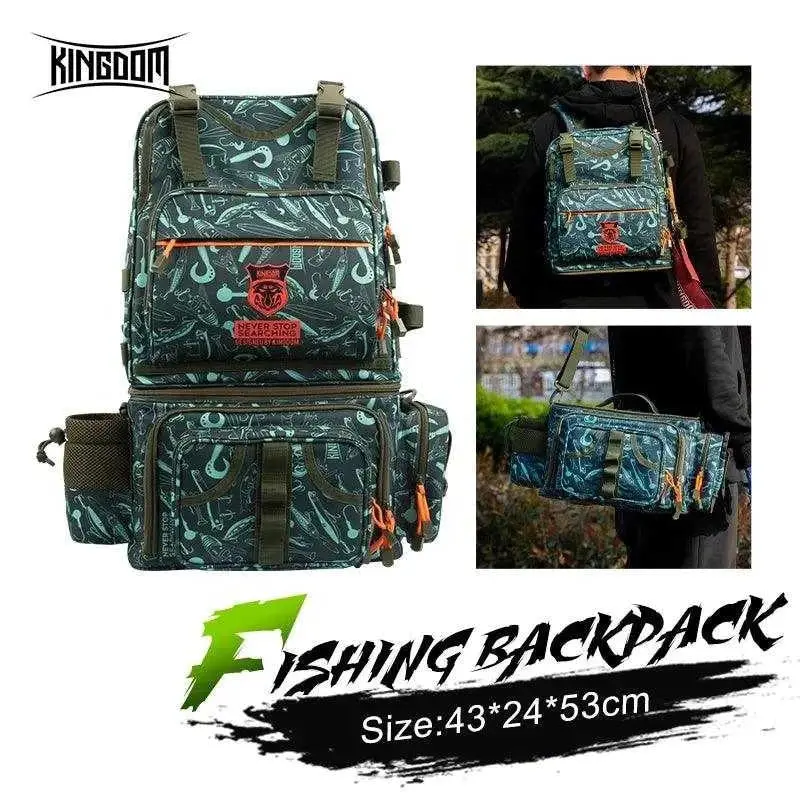 Kingdom Heavy-Duty Fishing Backpack – 1000D Ripstop Nylon, Angler-Optimized Carry System 1