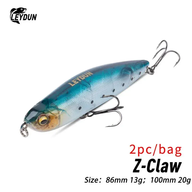 Leydun Z-Claw Floating Pencil Lures (2-Pack) – Topwater Bass & Pike Bait With Realistic Action 1