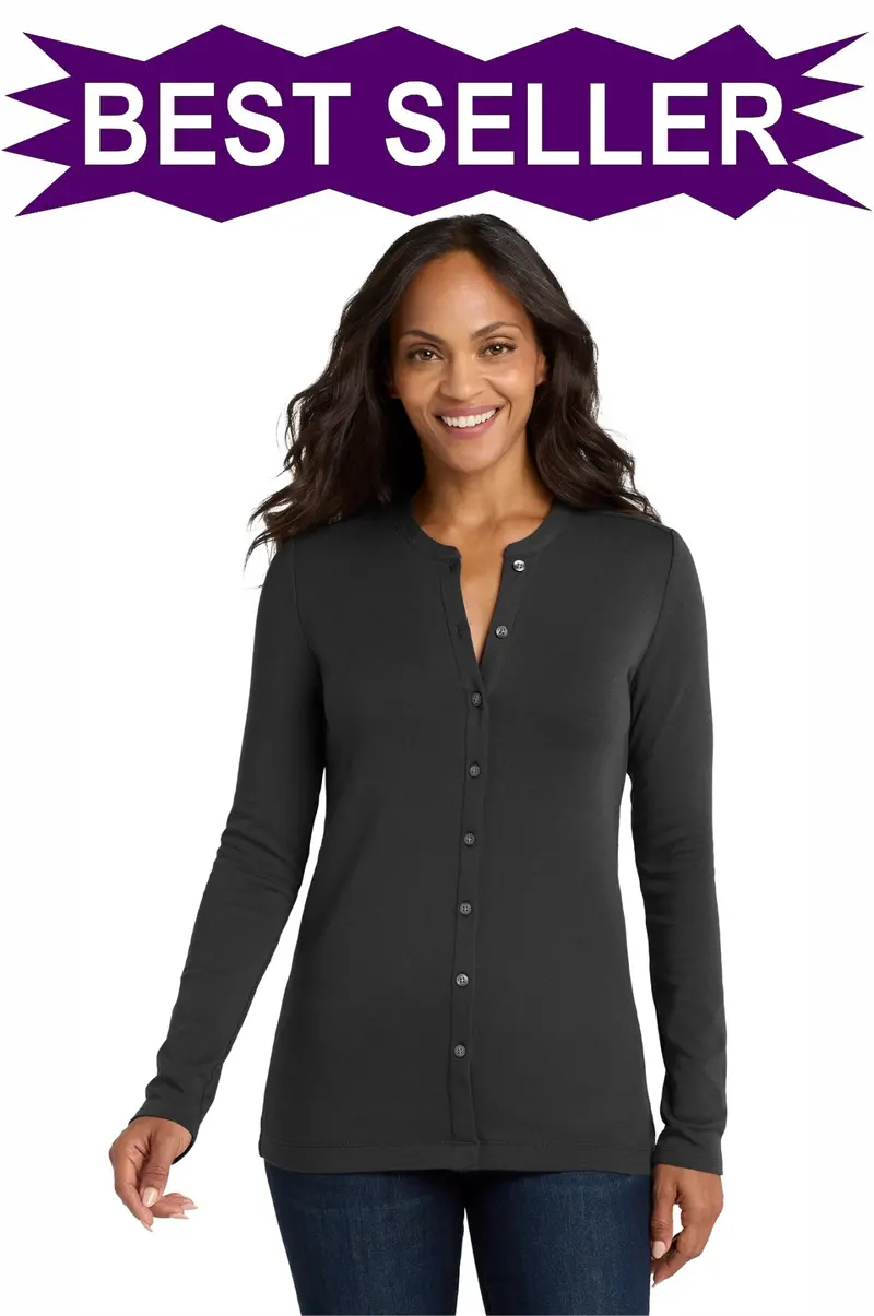 Lm1008 – Port Authority Women’S Stretch Button-Front Cardigan 1