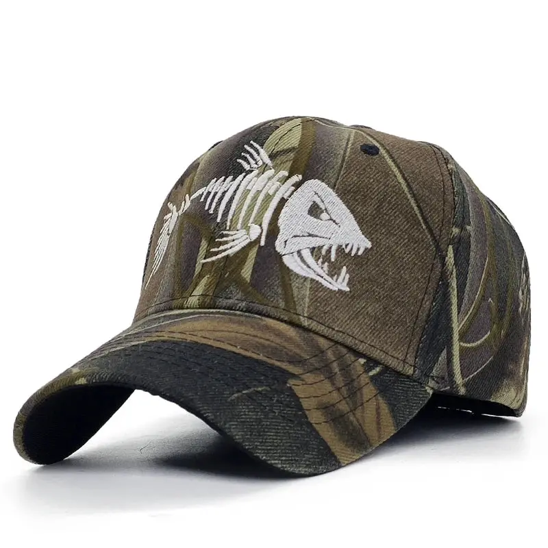 Luminous Camo Fishing Cap With Glow Embroidery – Green Pattern 1