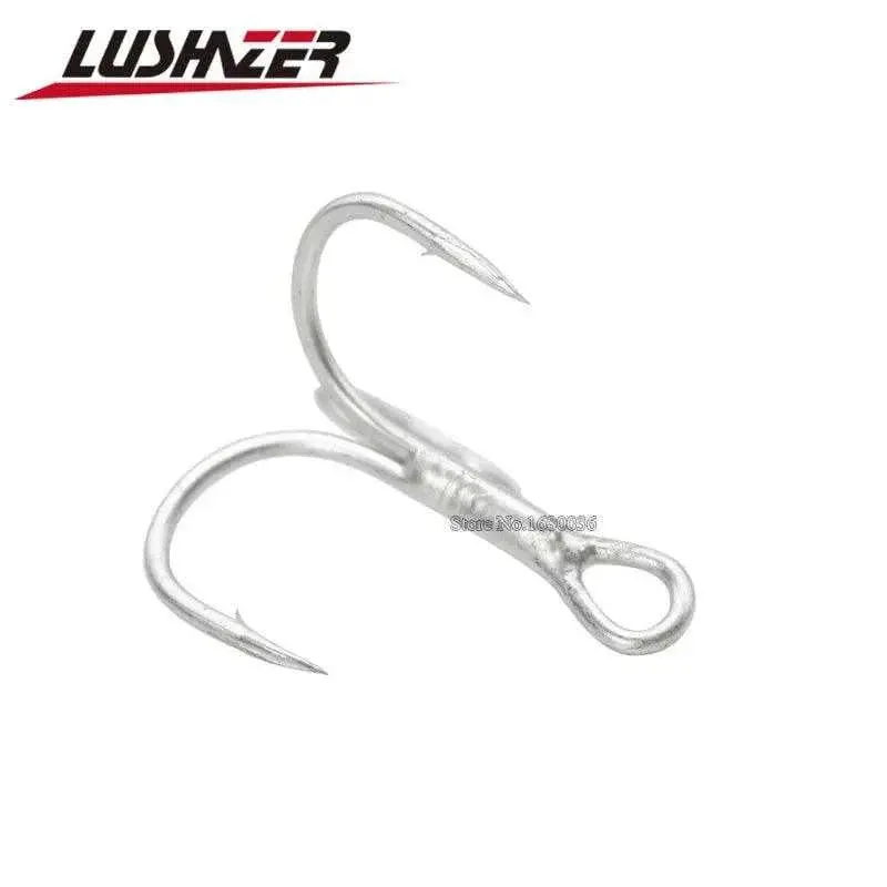 Lushazer St41 Treble Hooks — 8-Piece Assortment (Sizes #1–#10) With Blood Grooves 1