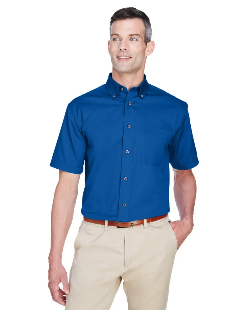 M500S – Harriton Men’S Easy Blend Short-Sleeve Twill Shirt (Stain-Resistant) 1