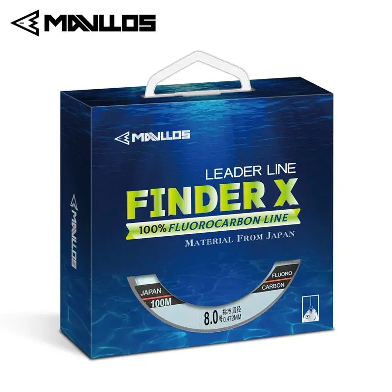 Mavllos Finder X 100% Fluorocarbon Leader Line – 50M/100M, Ultra-Low Visibility, Fast-Sinking, Carbon-Reinforced Monofilament For Precision Angling 1