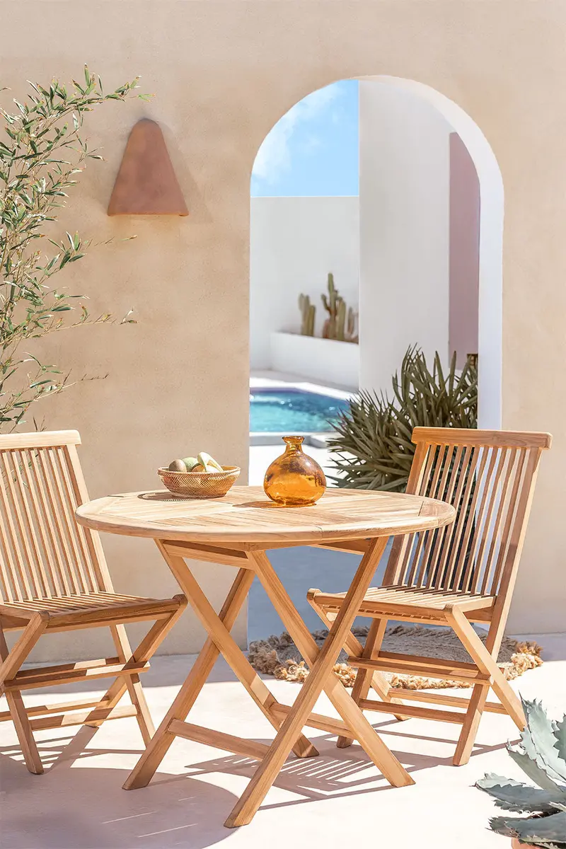 Miro Compact Foldable Teak Garden Set 1