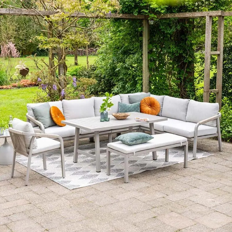 Monti Outdoor Corner Dining Set With Bench & Chairs – Garden Impressions 1