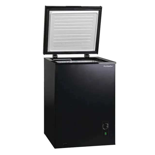 Montpellier Mcf99Bk-Eco 99L Freestanding Chest Freezer — Garage-Safe Black Model 1