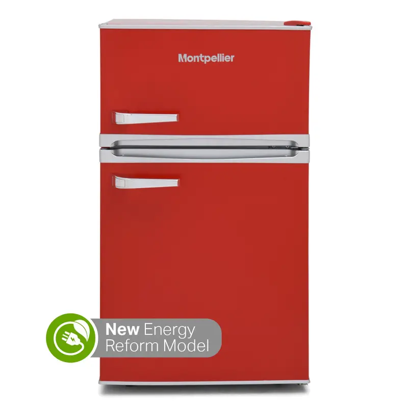 Montpellier Retro-Style Undercounter Fridge Freezer – Red Finish, Mab2035R Model 1