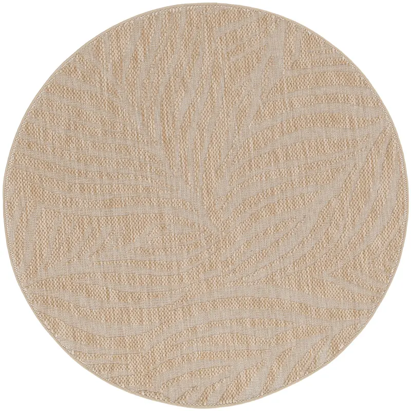 Naturalis Leaf Sand Round Outdoor Rug – 200Cm Diameter | Garden Impressions 1