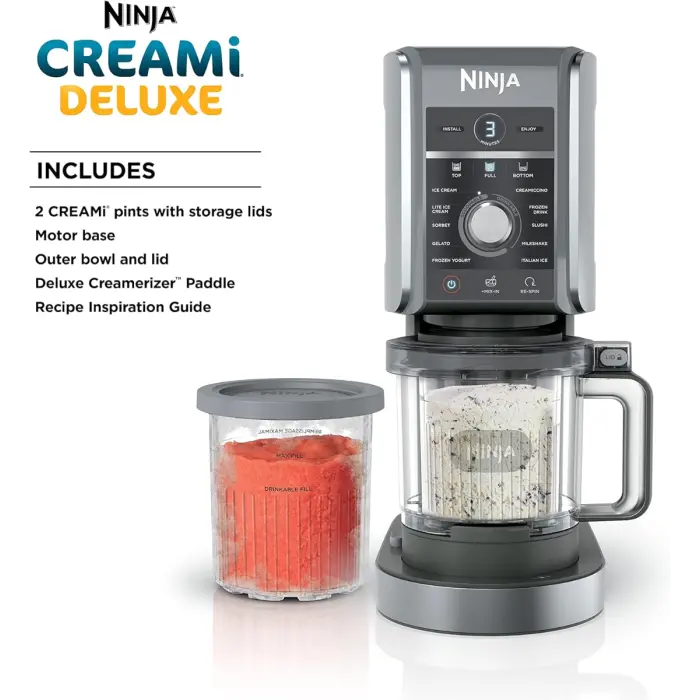 Ninja Nc501Uk Creami Deluxe – 10-In-1 Frozen Dessert Maker For Ice Cream, Sorbet & More (Black/Silver) 1