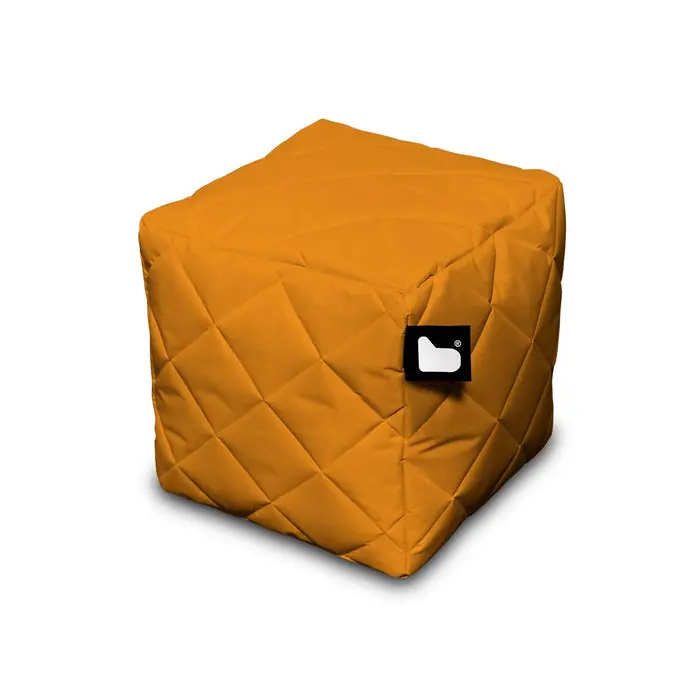 Orange Quilted Outdoor Bean Box – Durable All-Weather Seating 1