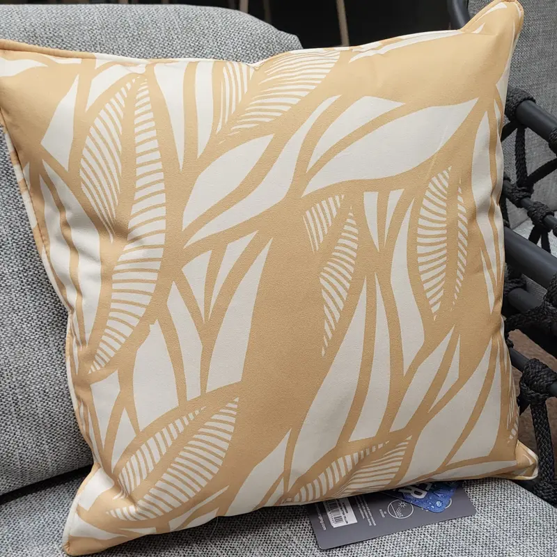 Outdoor B-Cushion Art Collection – Butter Yellow Leaf Motif 1