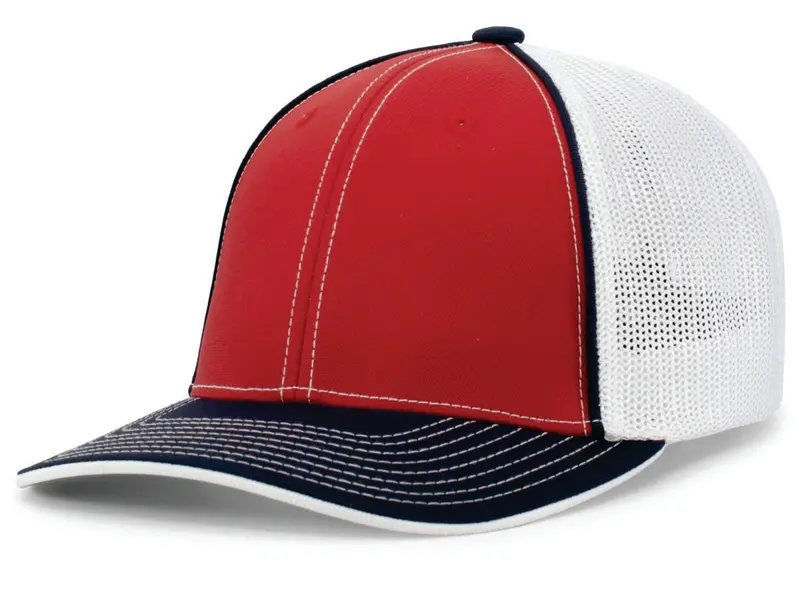 Pacific Contrast-Stitch Flexfit Trucker Cap – Embroidered Performance Fit 1