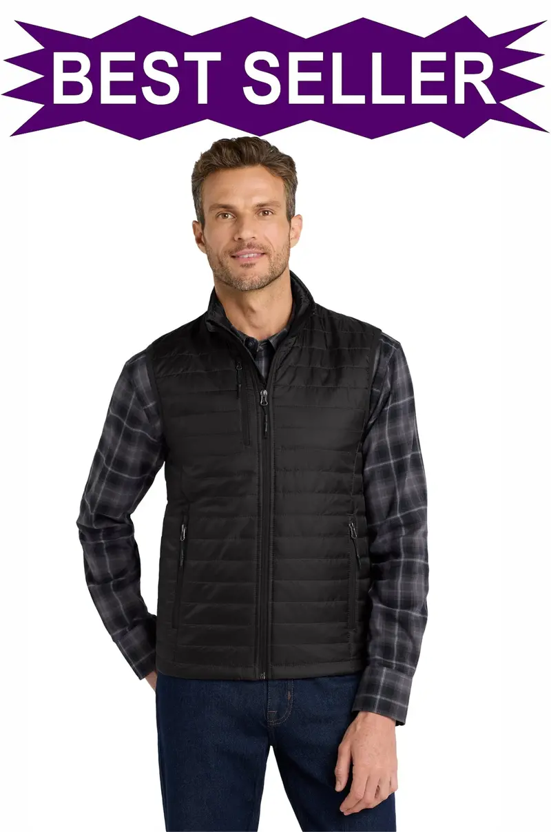 Packable Puffy Vest For Women – Port Authority Embroidered Style – J851 1