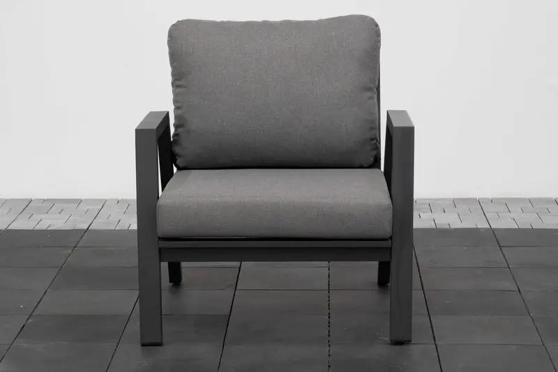 Phoenix Grey Lounge Armchair – Nova Compact Outdoor Seating 1