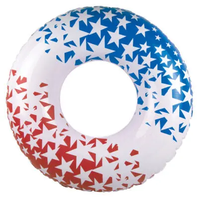 Poolmaster American Stars 36-Inch Inflatable Tube – Patriotic Red, White & Blue Design 1