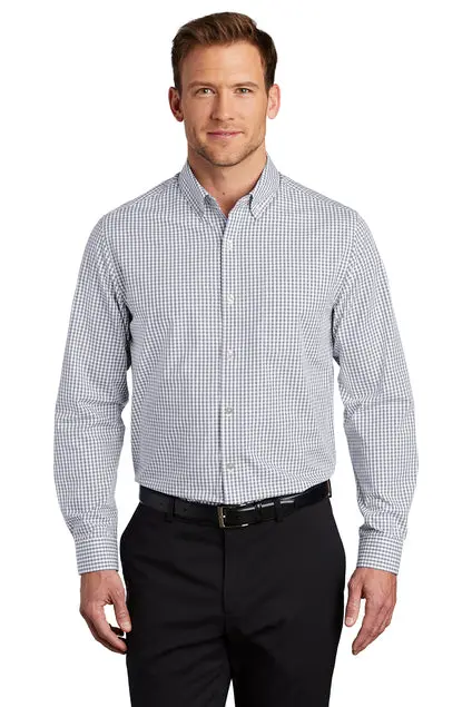 Port Authority Broadcloth Gingham Shirt – Easy-Care, Classic Pattern, Embroidered 1