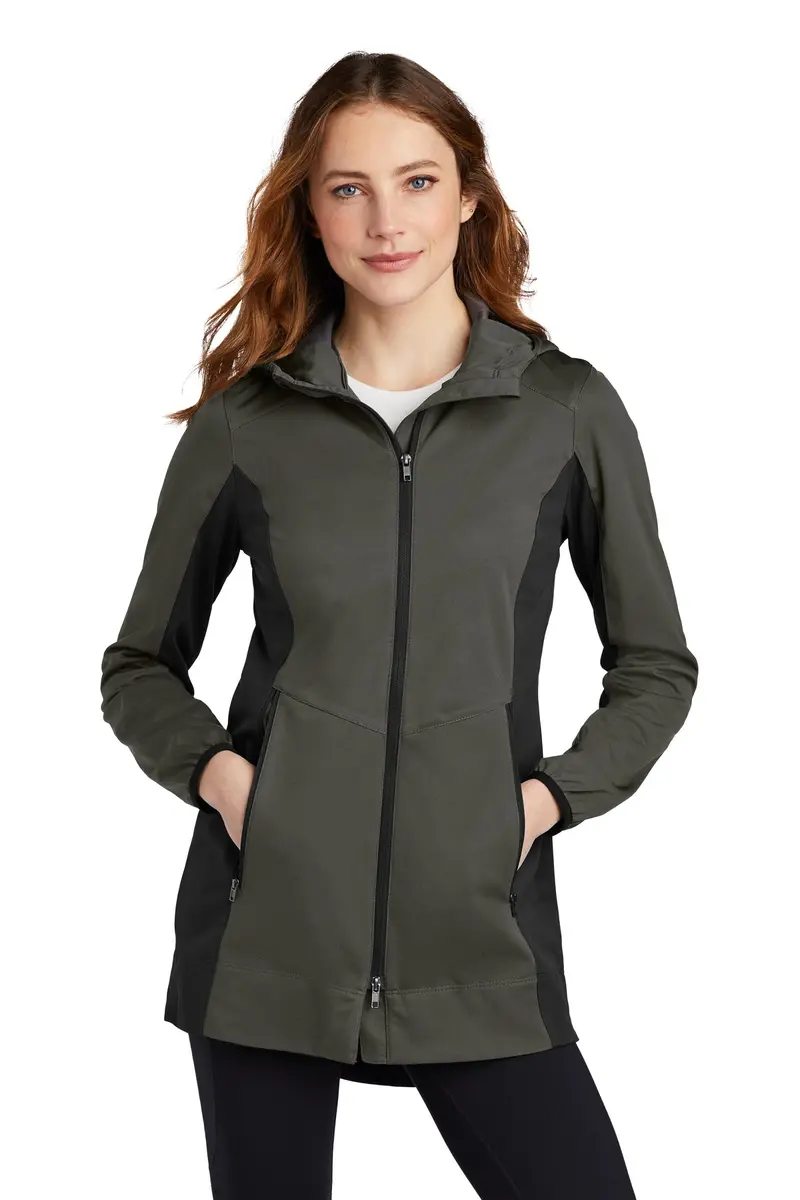 Port Authority Ladies’ Active Hooded Soft Shell Jacket – Embroidered Performance Fit – L719 1