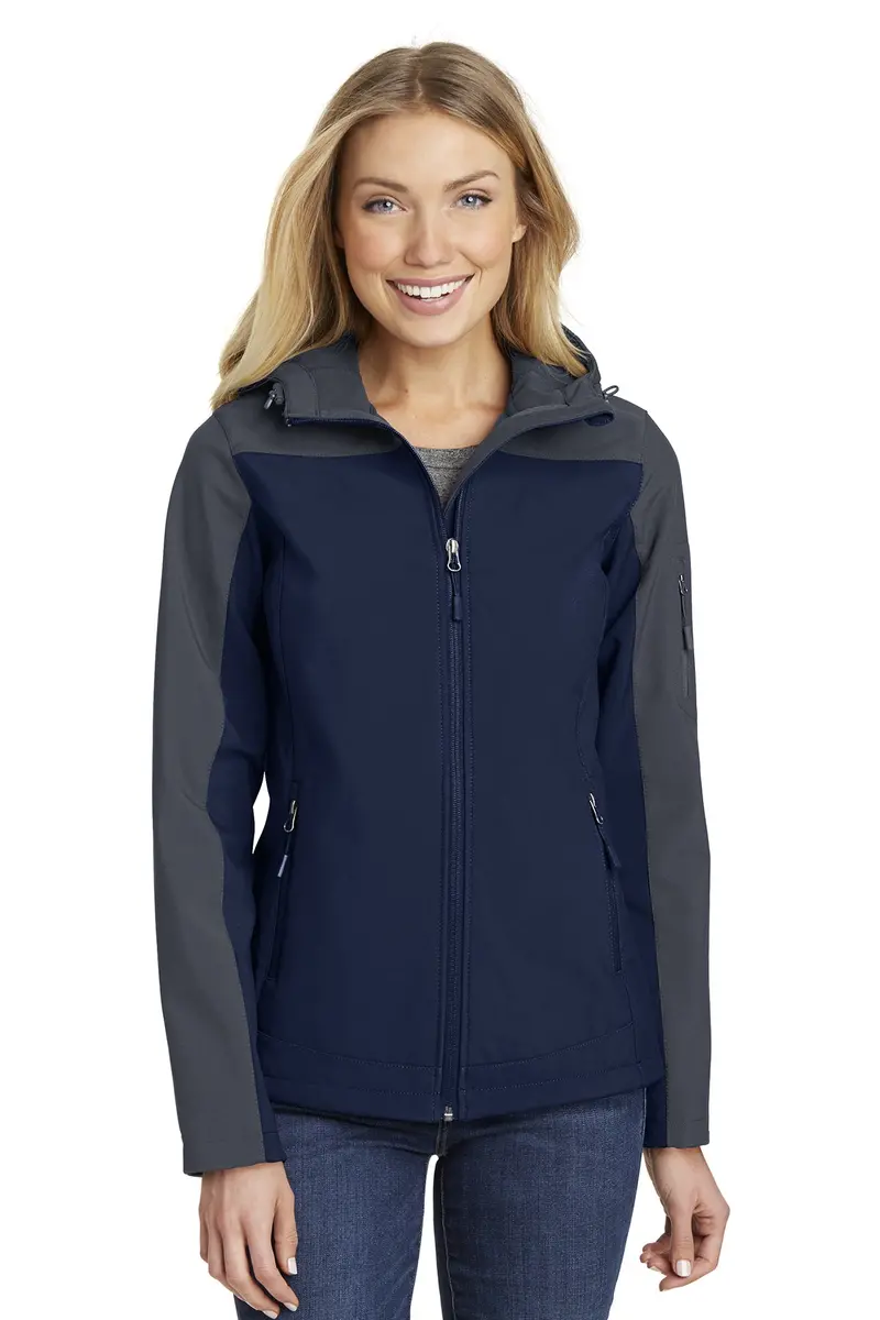 Port Authority Ladies’ Hooded Core Soft Shell Jacket – Embroidered Casual Layer – L335 1
