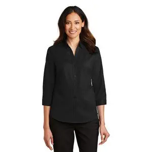 Port Authority Superpro Ladies' 3/4-Sleeve Twill Shirt – Embroidered 1