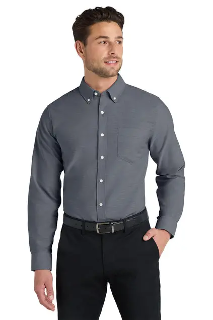Port Authority Superpro Oxford Shirt – Soft Woven Casual Work Shirt, Embroidered 1