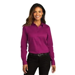 Port Authority Superpro React Long-Sleeve Twill Shirt – Women'S Embroidered 1