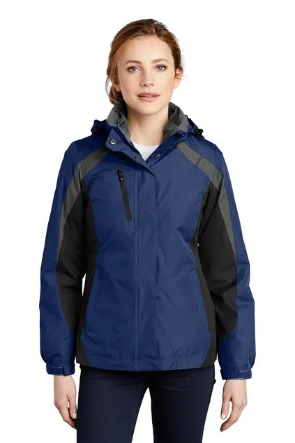 Port Authority Women'S Embroidered Colorblock 3-In-1 Jacket (Style L321) 1