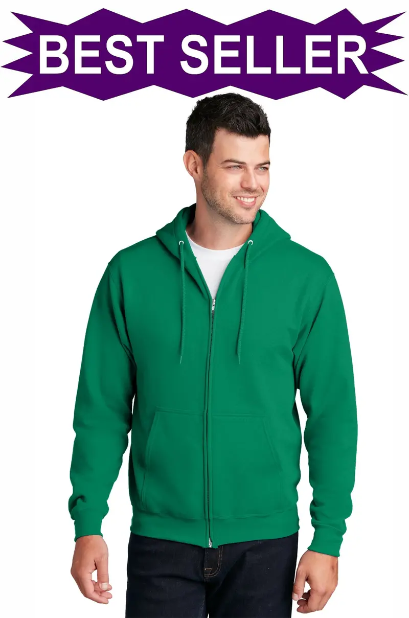 Port & Company Men'S Core Fleece Embroidered Full-Zip Hooded Sweatshirt (Pc78Zh) 1