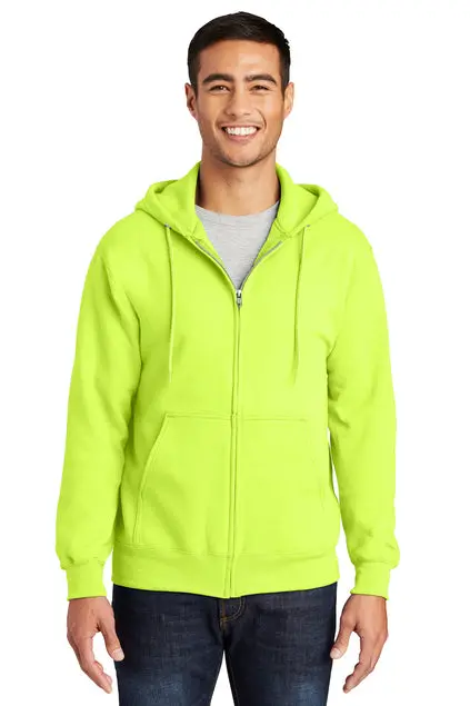 Port & Company Men'S Essential Fleece Embroidered Full-Zip Hooded Sweatshirt (Pc90Zh) 1