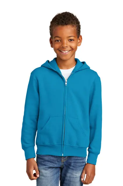 Port & Company Youth Core Fleece Embroidered Full-Zip Hooded Sweatshirt (Pc90Yzh) 1
