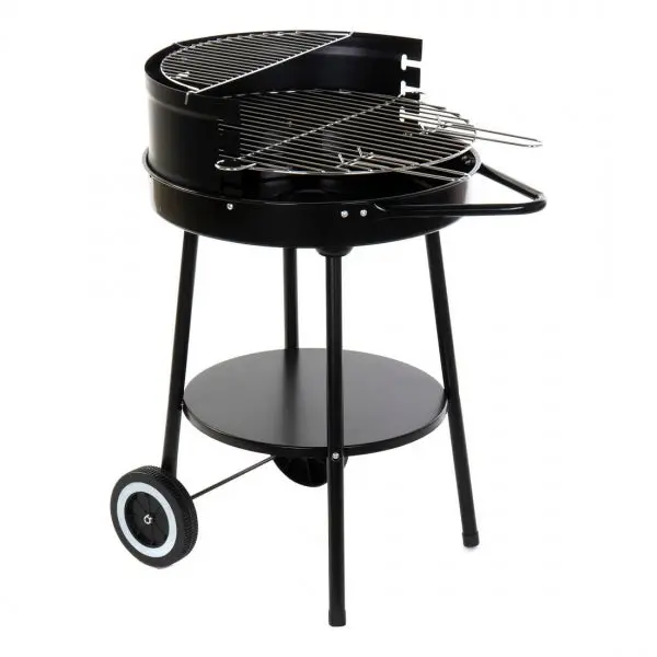Portable Charcoal Bbq Grill With Mobility Wheels – Decorative Metal Finish 1