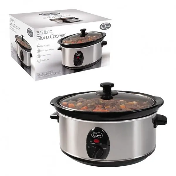 Quest 3.5L Stainless Steel Slow Cooker – Model 35270, Energy-Efficient Design 1