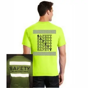Reflective Safety Slogan Printed T-Shirt 1
