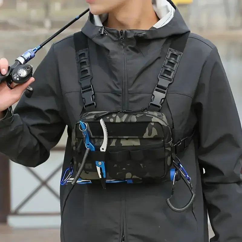 Scione Adjustable Fishing Chest Pack With Multi-Compartment Design 1