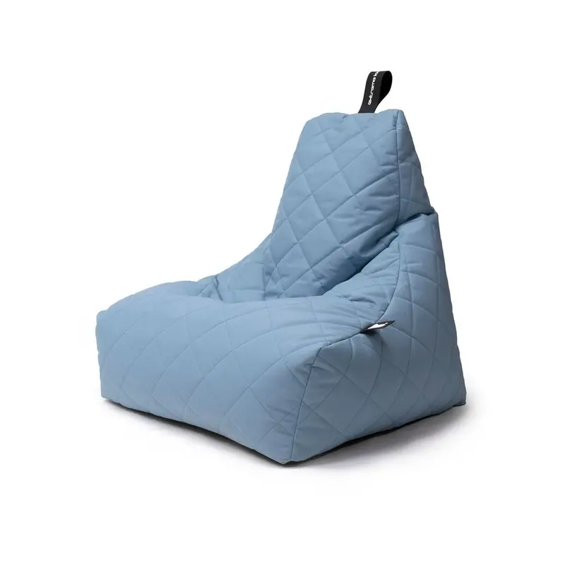 Sea Blue Quilted Outdoor Bean Bag – Uv-Resistant Lounge Cushion 1