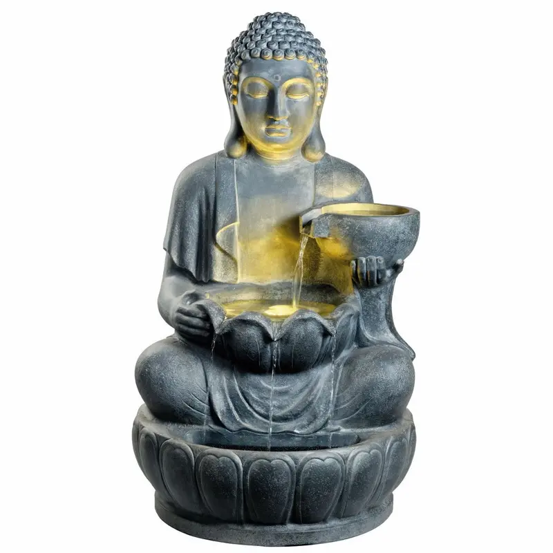 Sitting Buddha Sculpture Fountain – Compact Self-Sufficient Design 1