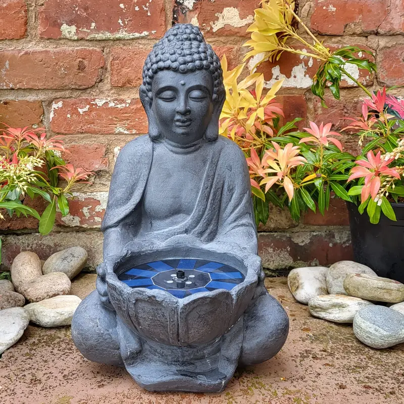 Solar-Powered Buddha Fountain – Eco-Friendly Outdoor Water Feature 1