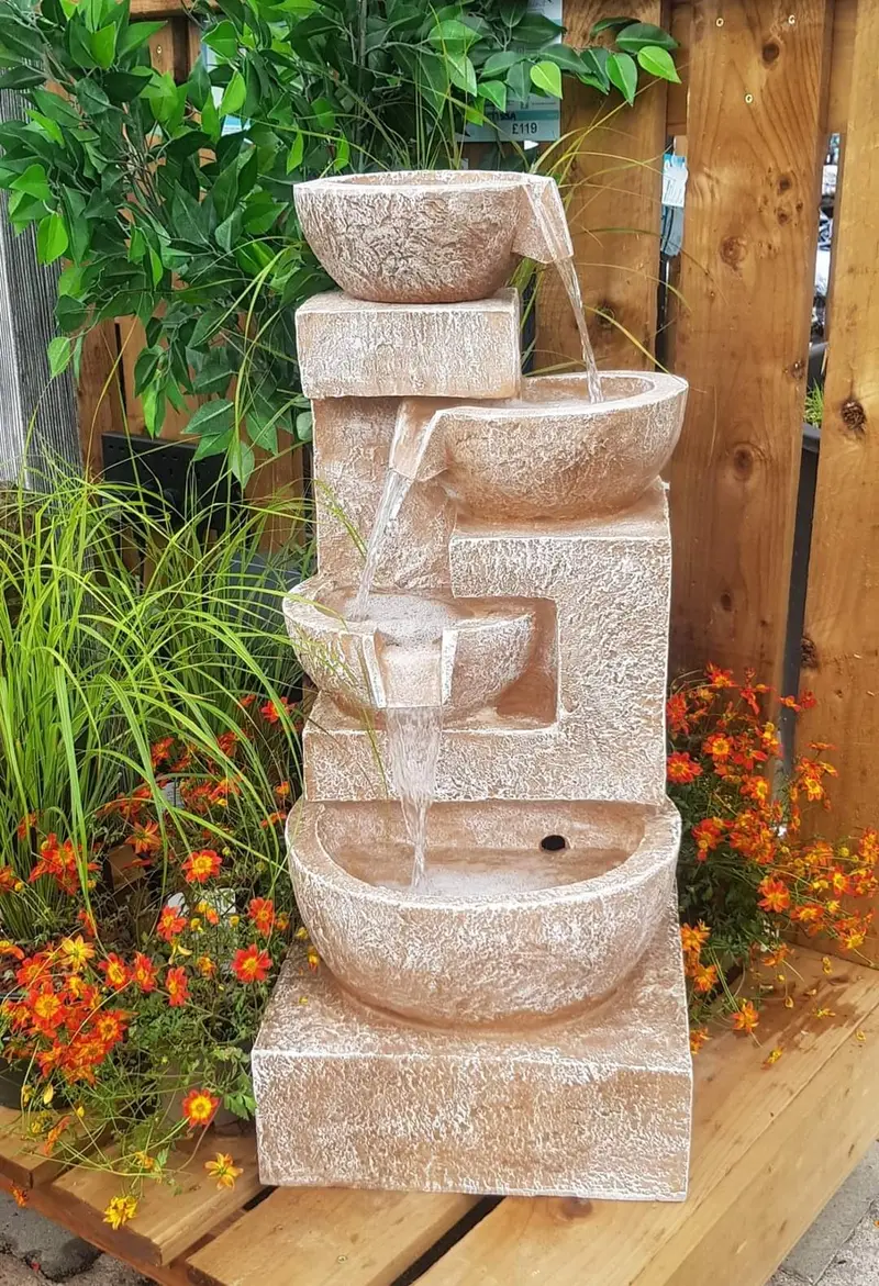 Sparkling Bowls Garden Water Feature With Pump – Easy Setup, No Plumbing 1