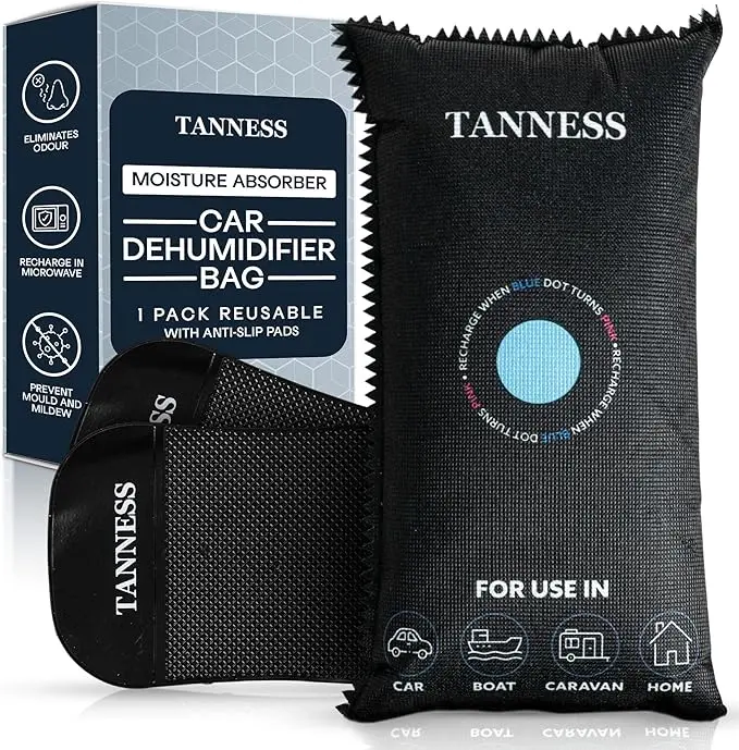 Tanness Reusable Car Dehumidifier Bag – 1Kg Moisture Absorber With Anti-Slip Base 1