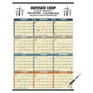 Time Management Laminated Span-A-Year Planner With Dry-Erase Marker 1