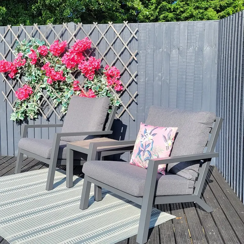 Triton Grey All-Weather Bistro Set – Durable Outdoor Dining – Vila 1